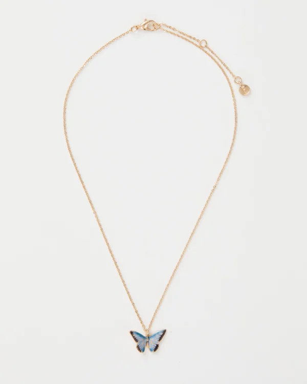 Fable Enamel Blue Butterfly Short Necklace - Image 2