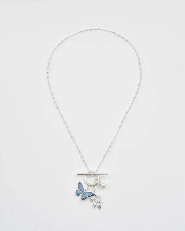 Fable Blue Butterfly Silver Necklace - Image 2