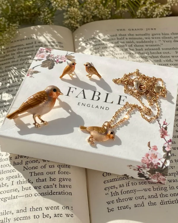 Fable Enamel Robin Necklace - Image 3