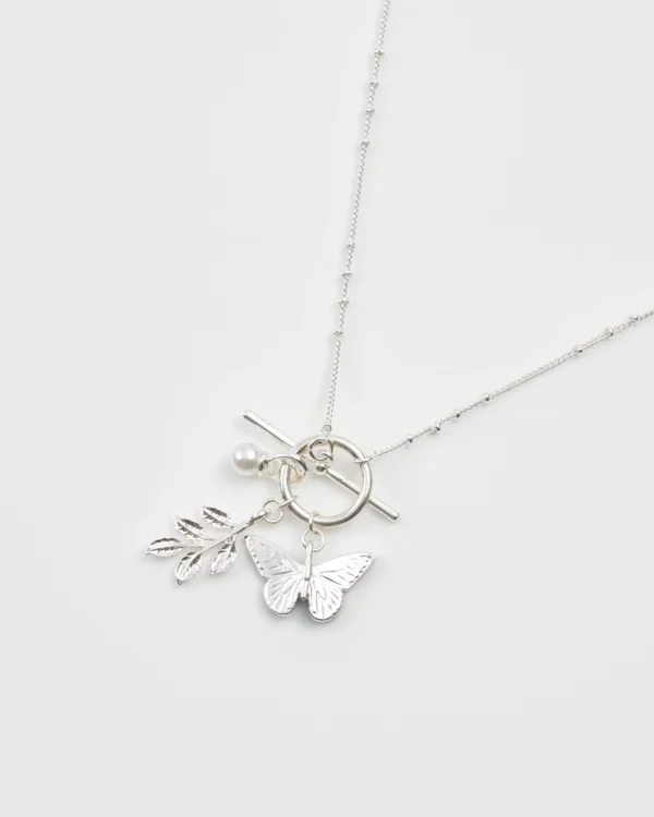Fable Blue Butterfly Silver Necklace - Image 3