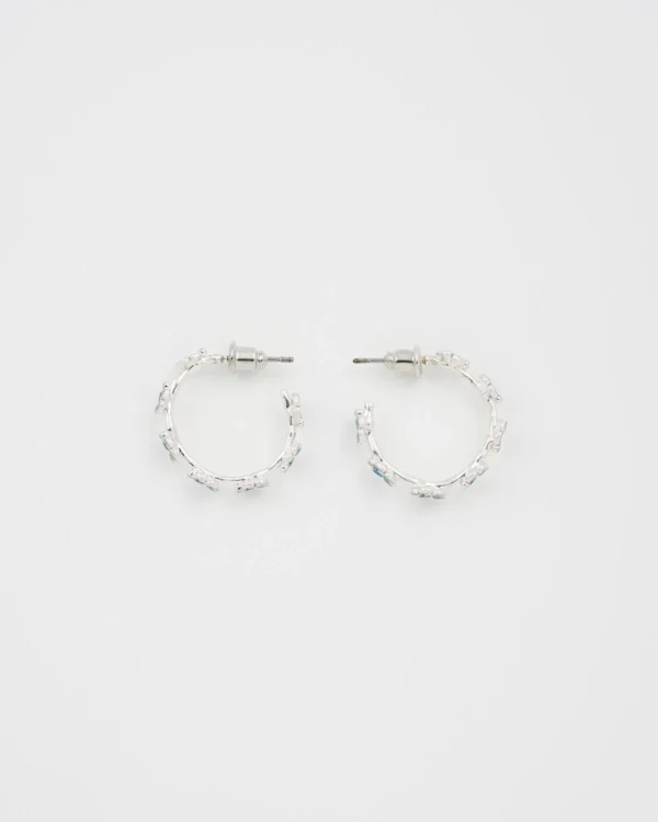 Fable Forget-Me-Not Stud Hoop Earrings Silver - Image 3