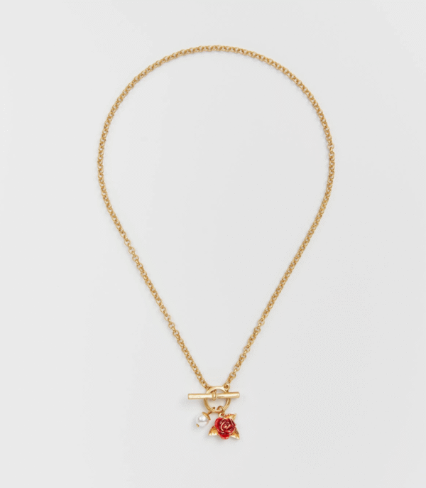Fable English Rose Pearl Gold Chain Necklace - Image 2