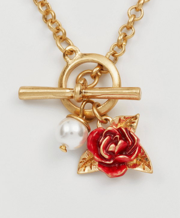 Fable English Rose Pearl Gold Chain Necklace - Image 3