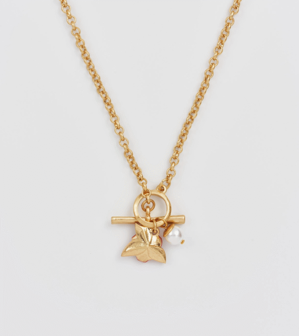 Fable English Rose Pearl Gold Chain Necklace - Image 4